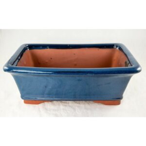 1 pcs rectangular bonsai / cactus & succulent pot + mesh 12"x 9"x 4" - dark blue