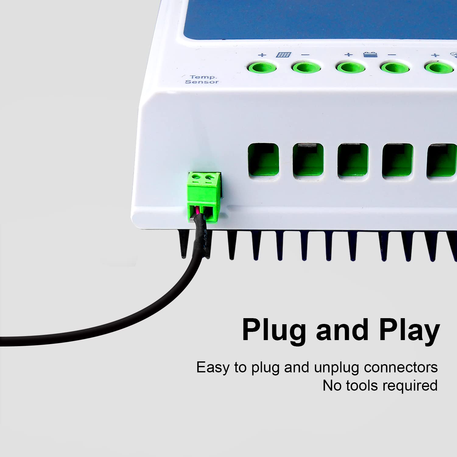 EPEVER Temperature Sensor Cable RTS Accessories for MPPT Solar Charge Controller RTS300R47K3.81A Black 3m Temp Sensor Cable