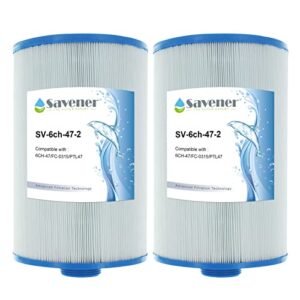 savener spa filter replacement for unicel 6ch-47, filbur fc-0315, ptl47w-p4,373043 hot tub filter, 47sq.ft, 2 pack