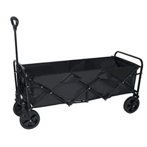 yssoa heavy duty folding portable hand cart with removable canopy, 8'' wheels, adjustable handles and double fabric for shopping, picnic, beach, camping