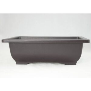 1 Pcs Rectangular Plastic Bonsai Training Pot + Tray Set 10"x 7.5"x 3" - Dark Brown