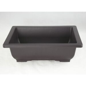 1 Pcs Rectangular Plastic Bonsai Training Pot + Tray Set 10"x 7.5"x 3" - Dark Brown