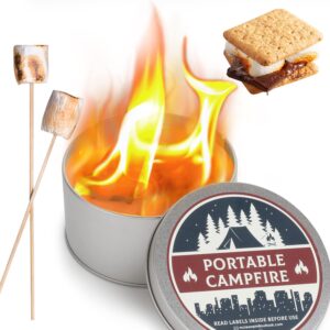 mcleanpin tabletop fire pit for s’mores,portable campfire in a can,camping candles,mini,emergcy heater for outdoor,3-5 hours bonfire burn time,no wood no embers for camping food and home indoor