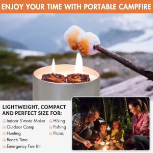 MCleanPin Tabletop Fire Pit for S’Mores,Portable Campfire in A Can,Camping Candles,Mini,Emergcy Heater for Outdoor,3-5 Hours Bonfire Burn Time,No Wood No Embers for Camping Food and Home Indoor