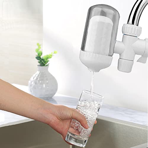 Faucet Water Filter with Washable Filter, Water Filter for Sink, Tap Water Filter, Faucet Mount Water Filters for Kitchen Sink, Reduces Chlorine & Bad Taste - Fits Standard Faucets