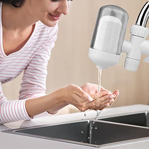 Faucet Water Filter with Washable Filter, Water Filter for Sink, Tap Water Filter, Faucet Mount Water Filters for Kitchen Sink, Reduces Chlorine & Bad Taste - Fits Standard Faucets