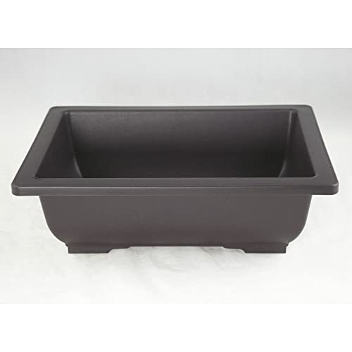 2 Pcs Rectangular Plastic Bonsai / Cactus & Succulent Pot 10"x 7.5"x 3" Dark Brown