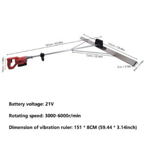 Concrete Surface Vibrator Battery Powered Cement Vibrating Leveling Tool Brushless Motor Concrete Surface Screed with 1.51mx 8cm Scraper 3000-6000Rpm