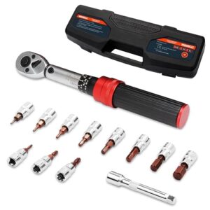 inwell 1/4 inch drive torque wrench, 10-50 in./lbs. (1-6 nm), chrome vanadium steel, includes protective case
