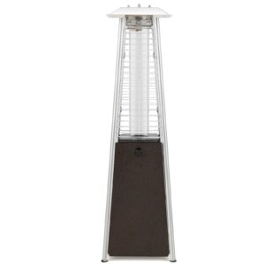 Giantex Pyramid Patio Heater, 9500 BTU Tabletop Portable Propane Heater w/Glass Tube, Simple Ignition System, Dancing Flame, CSA Certification, 35" Outdoor Electric Heater for Backyard Garden, Bronze