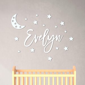 personalized custom wood name sign with stars wooden wall stickers nursery name sign, personalized baby gifts nursery wall decor wooden letters for wall decor custom sign nursery decor