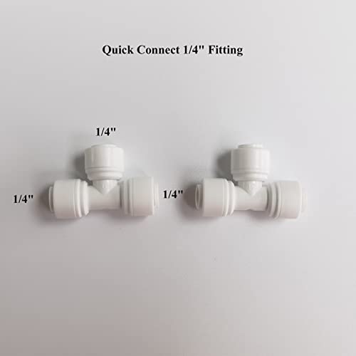 Decohomeforu 1/4" Quick Connect Water Purifiers Tube Fittings for RO Water Reverse Osmosis System & Water Filters, (Ball Valves+Y+L+I+T Type+Locking Clips)+5 Meters(16 feet) White Tubing Hose Pipe