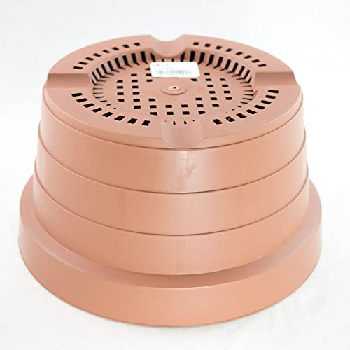 1 Pcs Heavy Duty Round Tan Plastic Bonsai Training Pot 8.25"x 8.25"x 4.5"