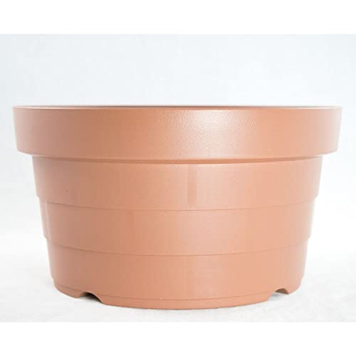 1 Pcs Heavy Duty Round Tan Plastic Bonsai Training Pot 8.25"x 8.25"x 4.5"