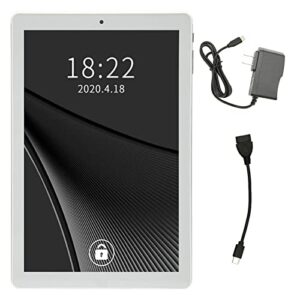 Tablet PC 3GB RAM 64GB ROM Silver 10 Inch Tablet for 11 Dual Card Dual Standby for Men School Casual (US Plug)