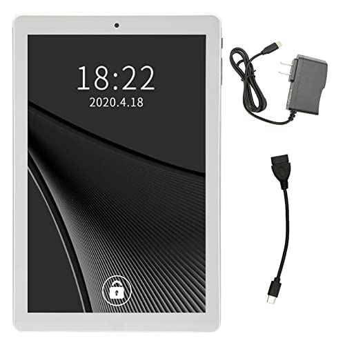 Tablet PC 3GB RAM 64GB ROM Silver 10 Inch Tablet for 11 Dual Card Dual Standby for Men School Casual (US Plug)