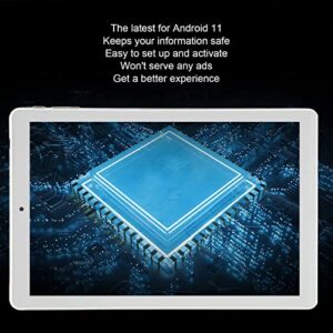 Tablet PC 3GB RAM 64GB ROM Silver 10 Inch Tablet for 11 Dual Card Dual Standby for Men School Casual (US Plug)