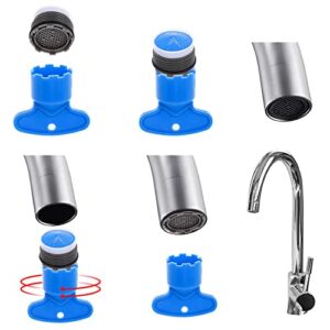 6 Pieces M18.5 Buffer Faucet Aerator+2 Pieces Faucet Aerator Key Removal Wrench, Water Saving Flow Restrictor Set Replacement Part Kitchen Cache Aerators Bathroom Sink Aerator
