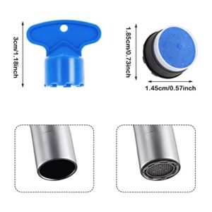 6 Pieces M18.5 Buffer Faucet Aerator+2 Pieces Faucet Aerator Key Removal Wrench, Water Saving Flow Restrictor Set Replacement Part Kitchen Cache Aerators Bathroom Sink Aerator