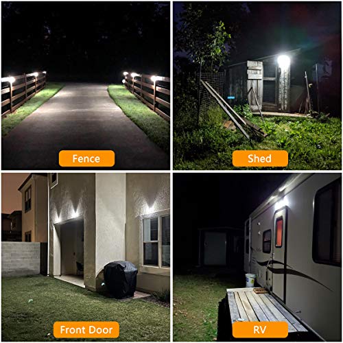 NACINIC 628 LED White Solar Outdoor Lights Motion Sensor IP67 Waterproof with 3 Lighting Modes, 270° Wide Angle Lighting, Bright Solar Powered Security Flood Lights for Outside Fence Wall Yard Porch