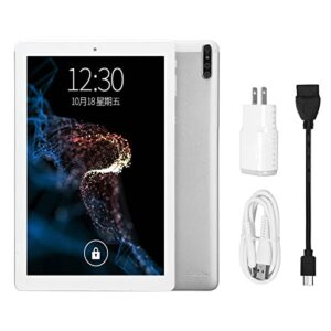 Silver Tablet, HD Tablet IPS Display 13MP Camera 100240V (US Plug)