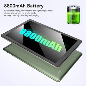 HD Tablet, 2.4G 5G WiFi 8800mAh Green 1960x1080 IPS 100240V 10.1 Inch 11.0 Reading Tablet (US Plug)