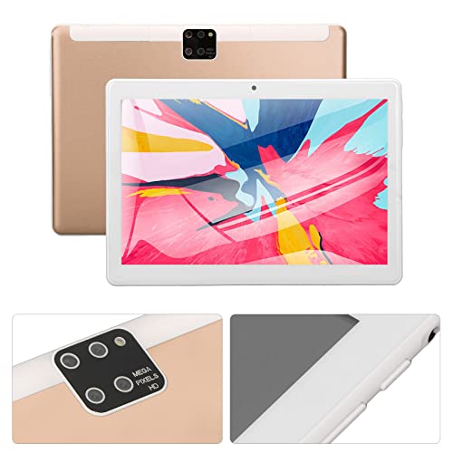 Gold IPS WiFi Tablet 2.4G 5G 6GB 128GB Tablet 8MP 16MP Support for Office (US Plug)