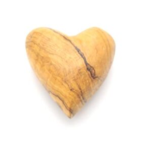 Handmade Wooden Hearts, Set of Two Olive Wood Carved Hearts from the Holy Land, Carved Wood Hearts for gifts Anniversary Valentine Gift, Loss Love, Wooden Hearts for Wedding, Wood Heart Décor