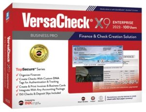 versacheck x9 enterprise 2023 – 100 user finance and check creation software