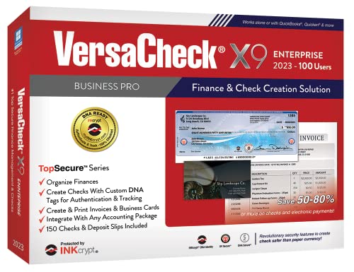 VersaCheck X9 Enterprise 2023 – 100 User Finance and Check Creation Software