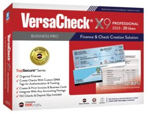 versacheck x9 professional 2023 – 20 user finance and check creation software