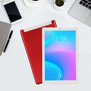 DAKR HD Tablet, Red 10.1in Tablet 1960x1080 IPS for Studying (EU Plug)