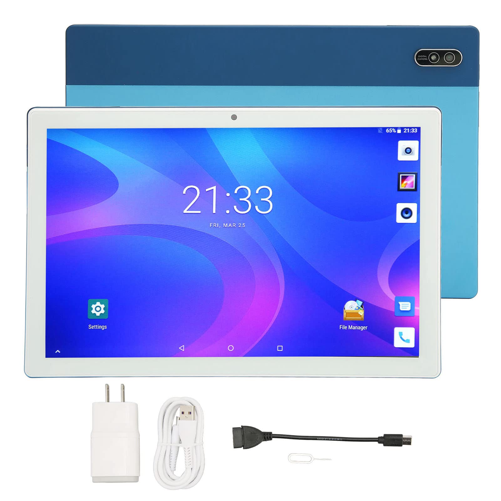 10 Inch Tablet, 1920x1200 Blue Tablet 8GB 256GB 8MP 13MP for Home (US Plug)