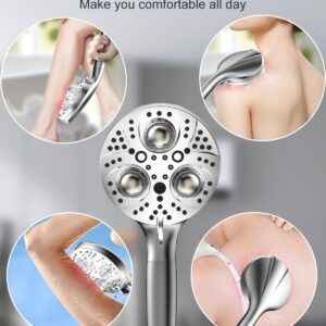 Surpzon Filtered Massage Shower Head with Handheld Spray Combo, 10 Modes High Pressure Shower Heads with 3 Massage Beads, Detachable Shower Head with 59" Hose & Replaceable Filters for Hard Water