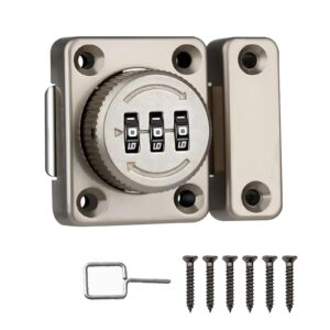 tcyoatoa cabinet locks with combination, zinc alloy cabinet latch, exposed installation for small one-way door or drawer, easy to use as kiechen cabinet lock, closet locks, shed locks