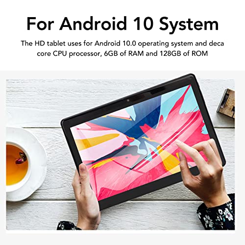 DAKR Tablet PC, 100240V Black 10.1 Inch Tablet Front 8MP Rear 16MP 6GB 128GB MT6797 10 Cores for 10.0 for Reading (US Plug)