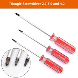 Triangle Screwdrivers Set 7 Sizes 1.4mm 1.8mm 2.0mm 2.3mm 2.7mm 3.0mm 4.2mm, SKZIRI 7in1 Triangle Screwdriver Tool Kit for Fixing Electronic Toys Household Electrical Appliances Repairs