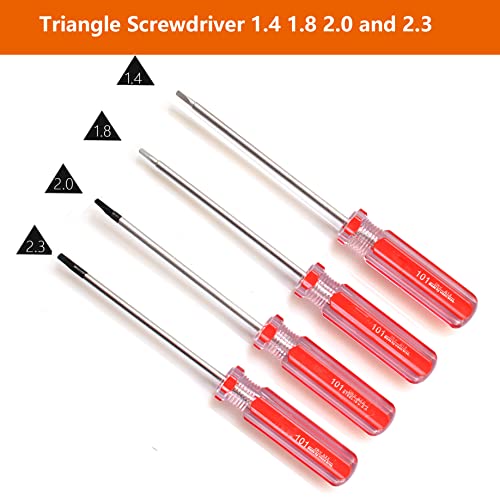 Triangle Screwdrivers Set 7 Sizes 1.4mm 1.8mm 2.0mm 2.3mm 2.7mm 3.0mm 4.2mm, SKZIRI 7in1 Triangle Screwdriver Tool Kit for Fixing Electronic Toys Household Electrical Appliances Repairs