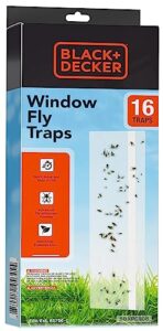 black+decker fruit fly trap- fly trap- gnat trap- gnat killer indoor- fly strips- sticky fly paper strips for flies, gnats, moths, mosquitoes & other insects- pre-baited (pack of 16)