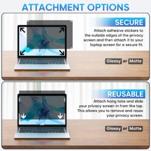 Laptop Privacy Screen 15.6 Inch, Removable 16:9 Aspect Privacy Filter Screen Protector for 15.6 Inch Laptop, Privacy Screen Anti Peeping