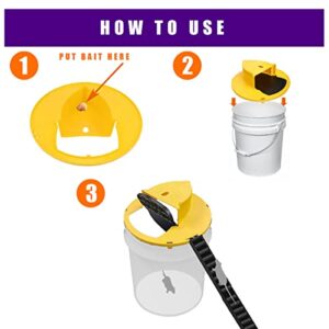 Mouse Trap Bucket Flip Lid (2 pc) for 5 Gallon Bucket, Flip and Slide Humane Mouse Trap Mice Trap Rat Trap, Indoor/Outdoor/Patio