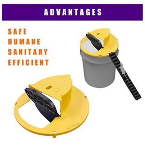 Mouse Trap Bucket Flip Lid (2 pc) for 5 Gallon Bucket, Flip and Slide Humane Mouse Trap Mice Trap Rat Trap, Indoor/Outdoor/Patio