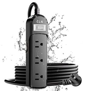 outdoor power strip waterproof, 6.6ft outdoor extension cord multiple outlets with multi ports,1875w overload protection and shockproof,surge protector outlet for home dorm,office,sjt-ul listed