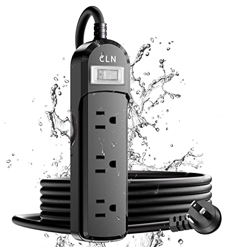 Outdoor Power Strip Waterproof, 6.6Ft Outdoor Extension Cord Multiple Outlets with Multi Ports,1875W Overload Protection and Shockproof,Surge Protector Outlet for Home Dorm,Office,SJT-UL Listed