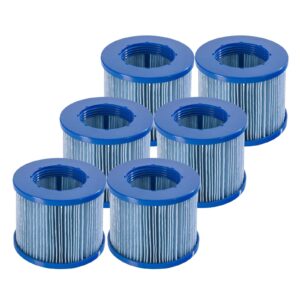 relxtime 6 pack blue spa filter cartridges, pool hot tub filters replacement, filtration inflatable hot tub