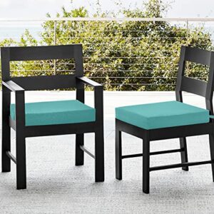 Wellsin Outdoor Chair Cushions for Patio Furniture - Patio Chair Cushions Set of 4 - Waterproof Square Corner Outdoor Seat Cushions 18.5"X16"X3", Teal