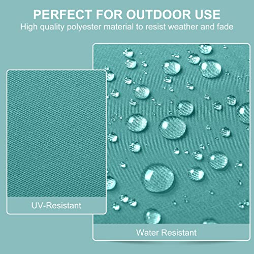 Wellsin Outdoor Chair Cushions for Patio Furniture - Patio Chair Cushions Set of 4 - Waterproof Square Corner Outdoor Seat Cushions 18.5"X16"X3", Teal