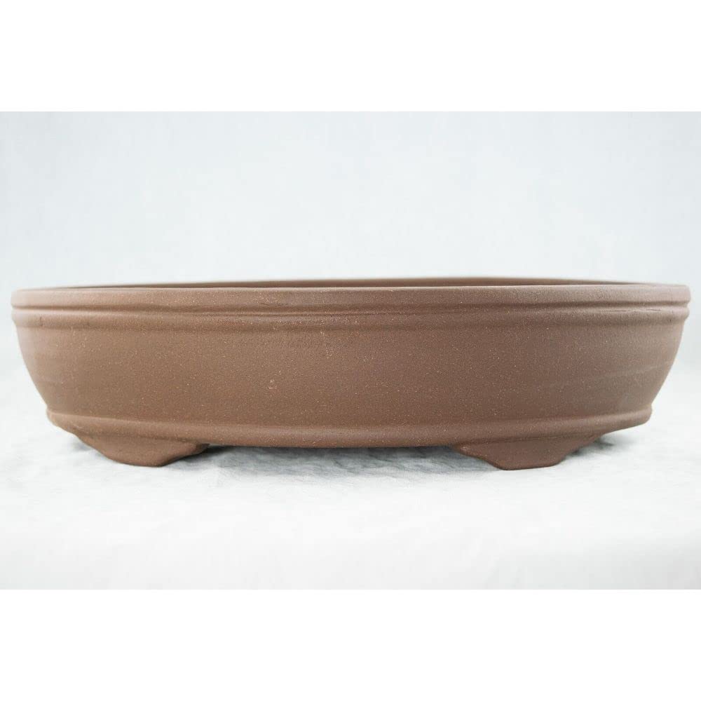 1 Pcs Oval Yixing Zisha Bonsai Pot and Succulent Planter 16.5"x 12.75"x 4.25" + Mesh