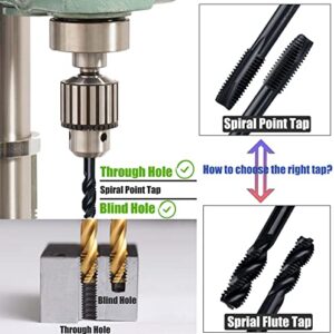 Yakamoz 7 Pcs Nitriding Coated Spiral Flute Tap Set Metric Thread Taps M3 M4 M5 M6 M8 M10 M12 Machine Screw Tap and Drill Tapping Threading Tool