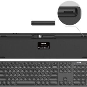 Arteck 2.4G Wireless Keyboard and Mouse Combo Ultra Slim Full Size Keyboard Keyboard and Ergonomic Mice for Computer Desktop PC Laptop and Windows 11/10/8/7 Build in USB-C Rechargeable Battery